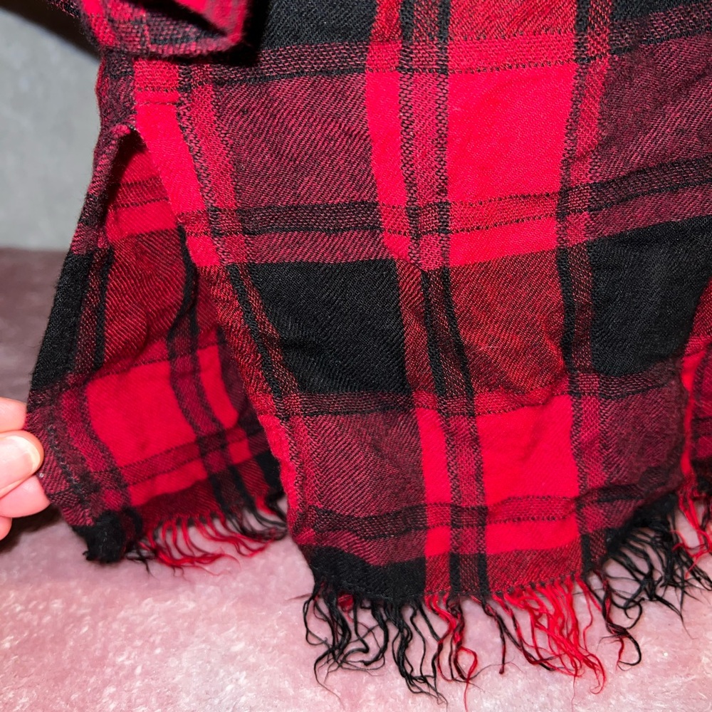 Umgee red buffalo plaid tunic top - Picture 6 of 15